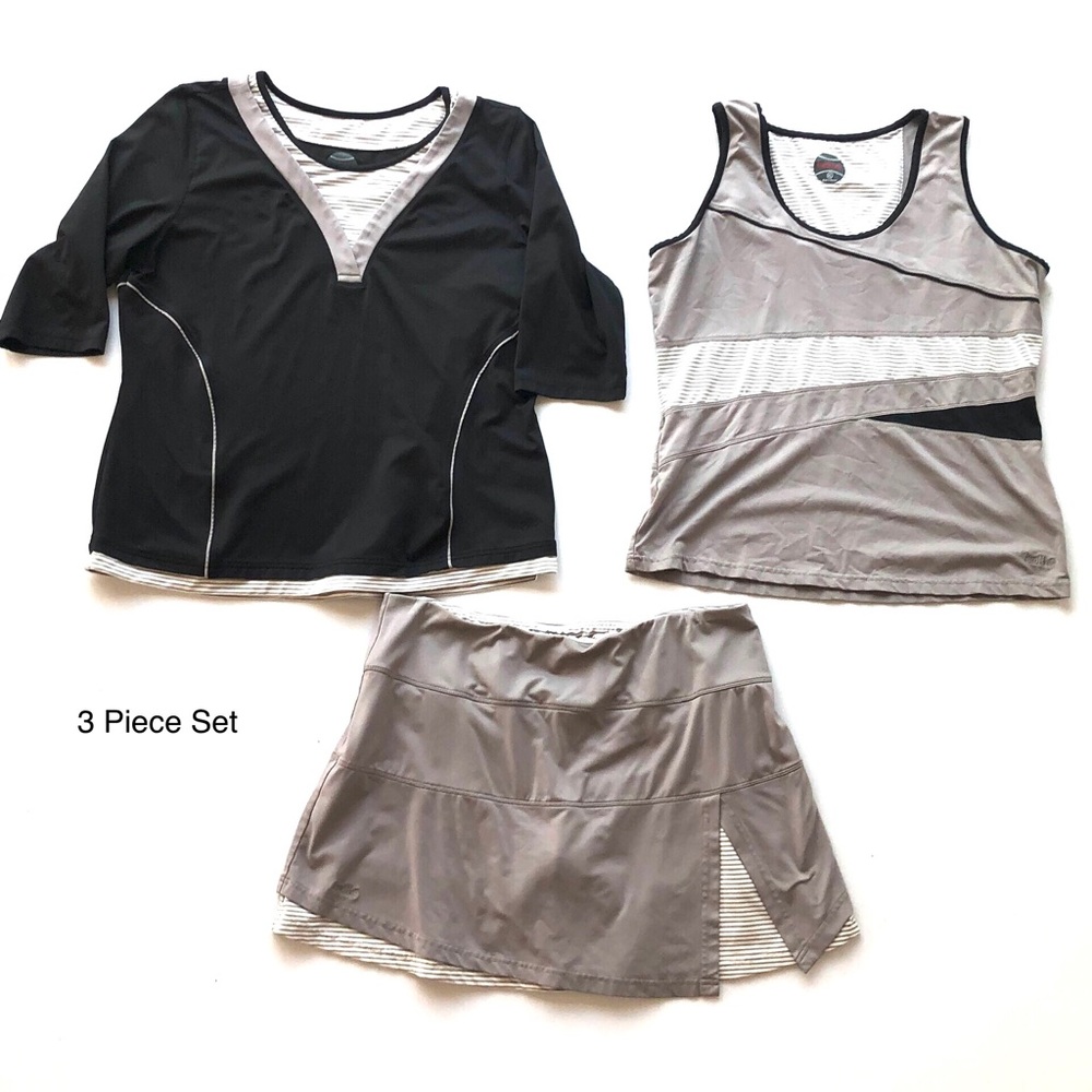 Bolle 3 Piece Tennis Set. Black, White, Gray. XL